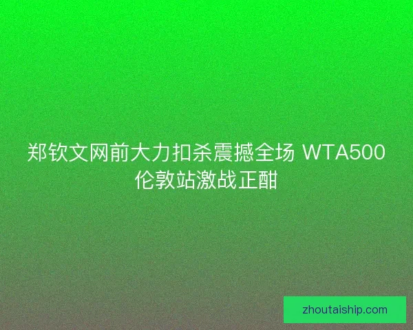 郑钦文网前大力扣杀震撼全场 WTA500伦敦站激战正酣
