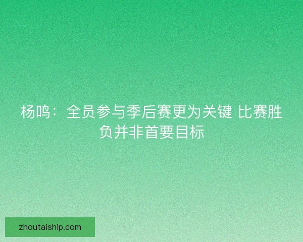 杨鸣：全员参与季后赛更为关键 比赛胜负并非首要目标