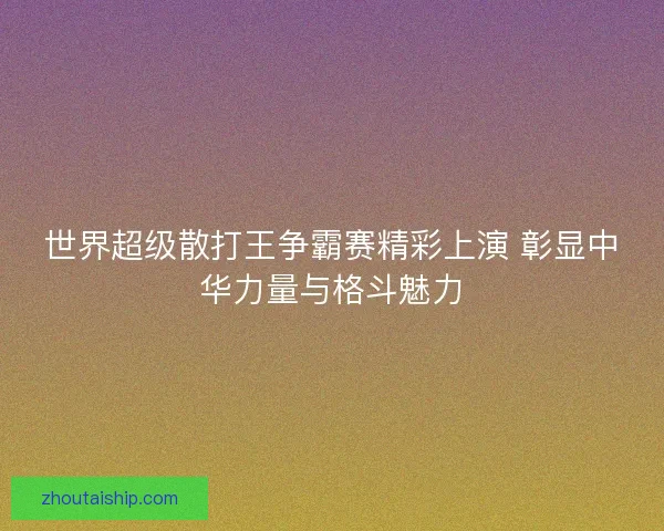 世界超级散打王争霸赛精彩上演 彰显中华力量与格斗魅力